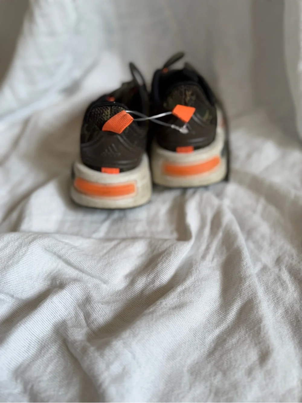 adidas Kids Camo Sneakers with Orange Accents